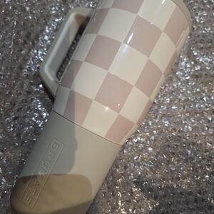 BrüMate Checkered Tumbler - Cream and White